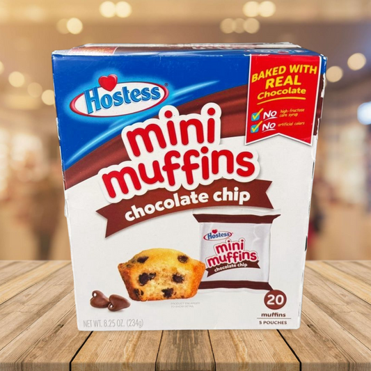 Hostess Mini Muffins Chocolate Chip  234g (5 Päckchen mit je 4 Mini Muffins)